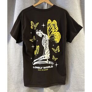 Popular Poison Skeleton Butterfly Black‎ T-shirt Size Large